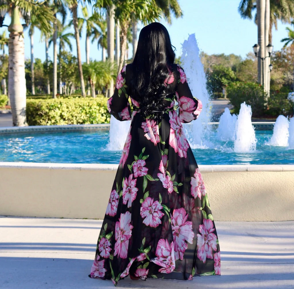 Windy City Dress | Flare Maxi Dress | Long Sleeve Dress